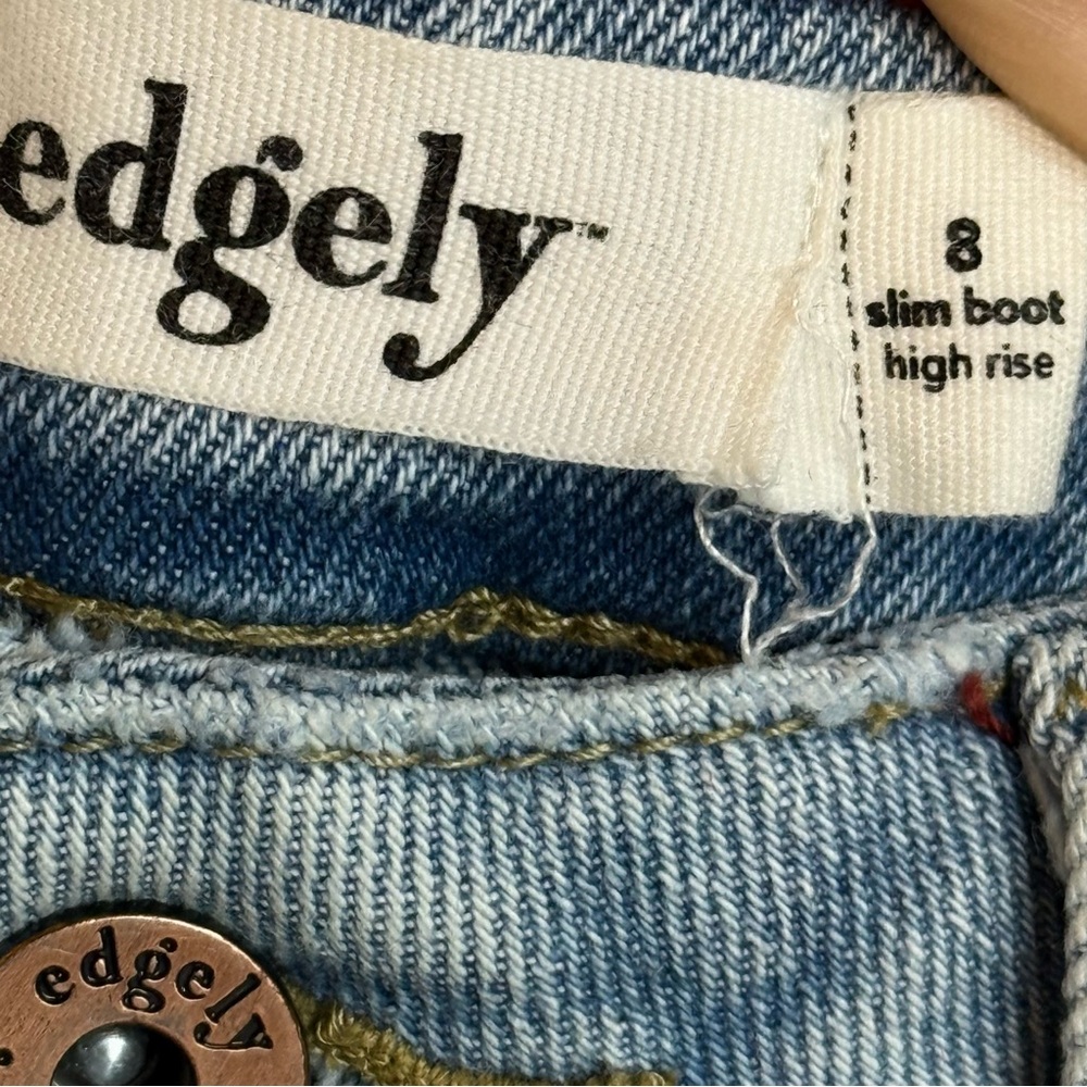 Edgely Slim Boot High Rise Ripped Distressed Jeans Light Wash Stretch Maurices 8 - Picture 7 of 7